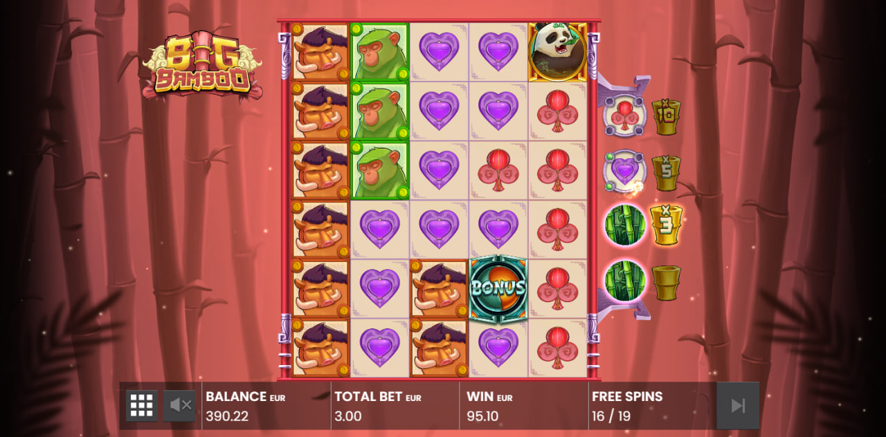 Рівні в бонусній грі Big Bamboo